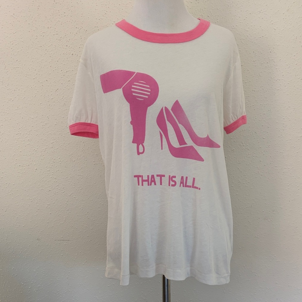 Wildfox Cream and Pink Tee